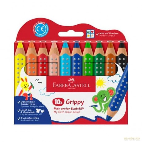 Faber-Castell - Colour Pencil Grippy Set of 10 pcs (110624)
