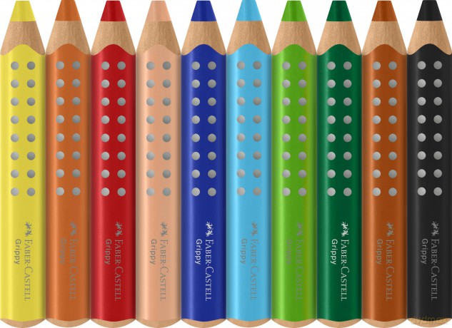 Faber-Castell - Colour Pencil Grippy Set of 10 with Sharpener (110636)