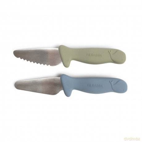 Filibabba - Beginner's cutting knives - 2-pack - Powder Blue + Green - (FI-03337)