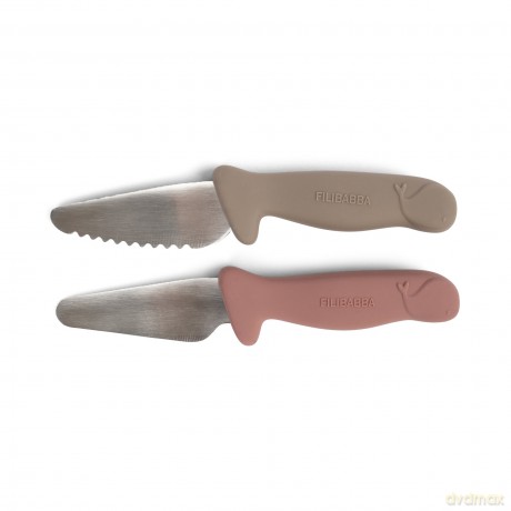 Filibabba - Beginner's cutting knives - 2-pack - Warm Grey + Rose - (FI-03338)