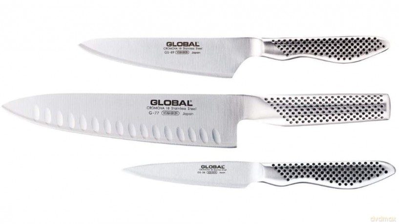 Global - Classic 3 Piece Knife Set with Fluted Cooks Knife (G-773889)