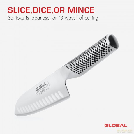 Global - Santoku Knife with Granton Edge - 18 cm