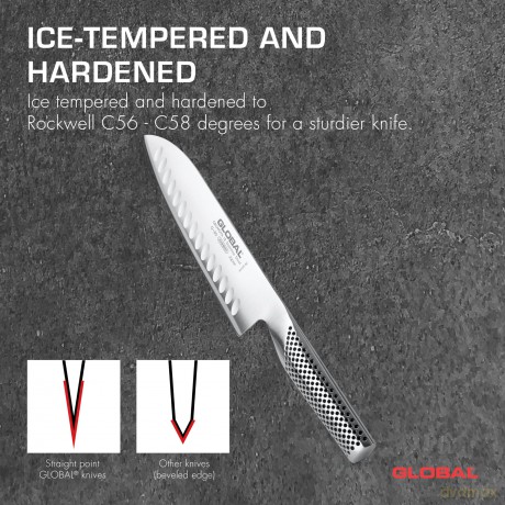Global - Santoku Knife with Granton Edge - 18 cm