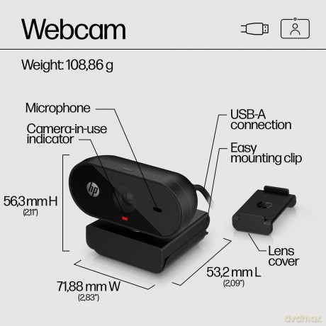 HP - 320 FHD Webcam, Black