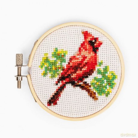 Kikkerland - Cardinal MiniCross Stitch Embroidery - (GG276)