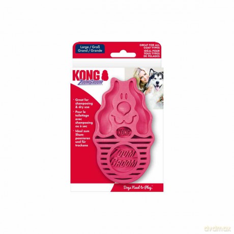 Szczotka gumowa dla psa Kong - ZoomGroom - Raspberry - 12x7.5x4.5cm
