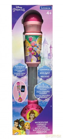 Lexibook - Disney Princess Trendy Lighting Microphone with speaker (aux-in), melodies and sound effects - (MIC90DP)