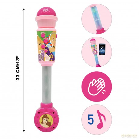 Lexibook - Disney Princess Trendy Lighting Microphone with speaker (aux-in), melodies and sound effects - (MIC90DP)