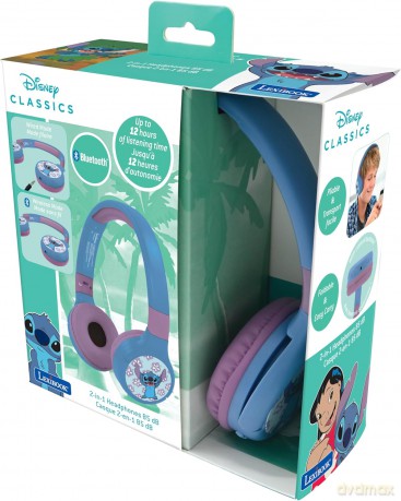 Lexibook - Disney Stitch 2-in-1 Bluetooth Headphones (HPBT010D)