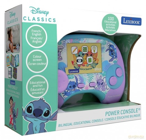 Lexibook - Power ConsoleÂŽ Stitch educational handheld bilingual talking console (JCG100Di1)