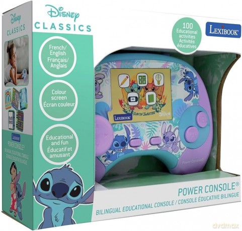 Lexibook - Power ConsoleÂŽ Stitch educational handheld bilingual talking console (JCG100Di1)