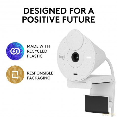Logitech - Brio 300 Full HD webcam, Off-white