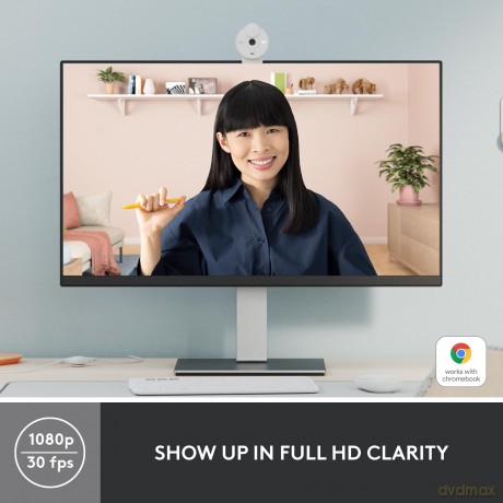 Logitech - Brio 300 Full HD webcam, Off-white