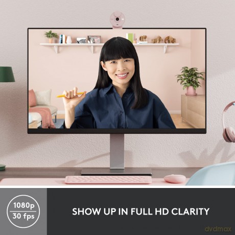 Logitech - Brio 300 Full HD webcam, Rose