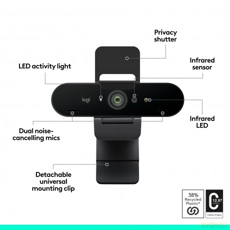Logitech - Brio 4K Business Webcam Black