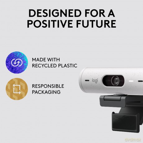 Logitech - Brio 500 Full HD Webcam USB-C OFF-WHITE