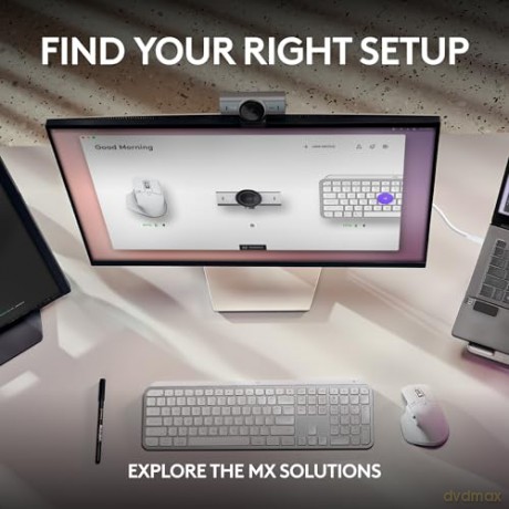 Logitech - MX Brio Ultra HD 4K Collaboration and Streaming Webcam - Pale Grey