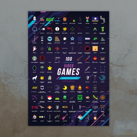 Mad Monkey - Scratch Poster Top 100 Video Games