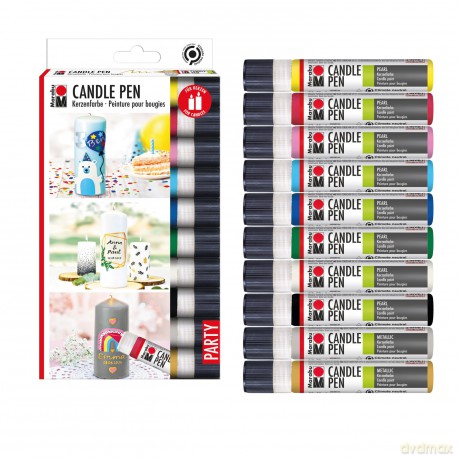 Marabu - Candle Pen Set Party 10 x 25ml (825003)