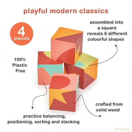 Mentari - Block Puzzle 4 pcs - Shapes and Colours - (MT7113)