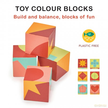 Mentari - Block Puzzle 4 pcs - Shapes and Colours - (MT7113)