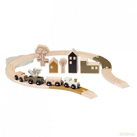 Micki - Train Set 23 Pieces In Wood (18166)