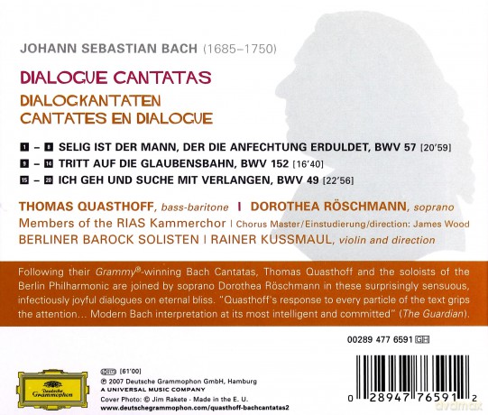 Thomas Quasthoff: Bach:Dialogue Cantatas [CD]