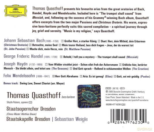 Thomas Quasthoff: Betrachte, Meine Seel Sacred Arias [CD]