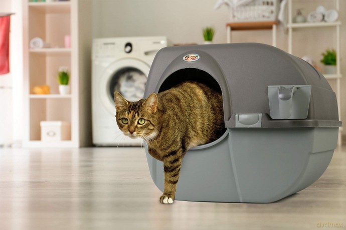 Omega - Roll 'N Clean Litter Box - Brown - L