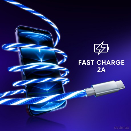 ONIVERSE - USB-C Quick Charge Cable with LED - 2 meters - White
