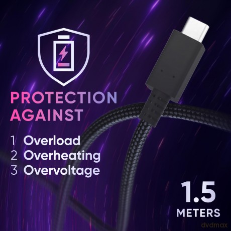 Oniverse Cable Car Charger Adaptor 60W, 1.5 M - Black