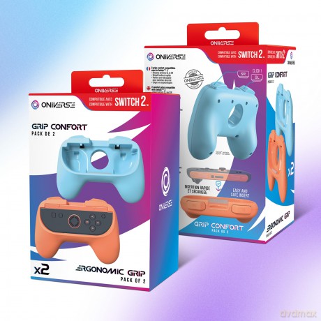 Oniverse Nsw2 Pack Of 2 Ergonomic Grips - Orange/Blue