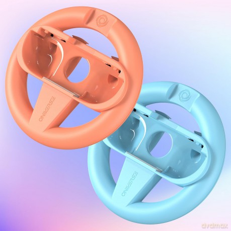 Oniverse Nsw2 Pack Of 2 Racing Wheel Controller Holders - Orange/Blue