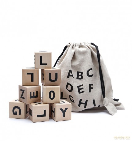 Ooh Noo - Wooden alphabet blocks, black (40AB1501)
