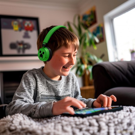 Słuchawki bezprzewodowe OTL - Bluetooth Headset w/Perental Control - Minecraft Green