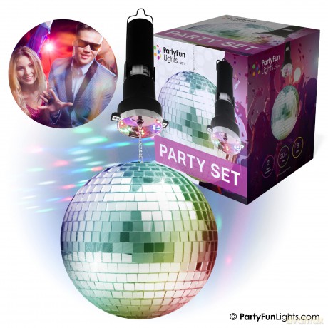 Party Fun Lights - Rotating Mirror Ball with LED and Motor (605209)