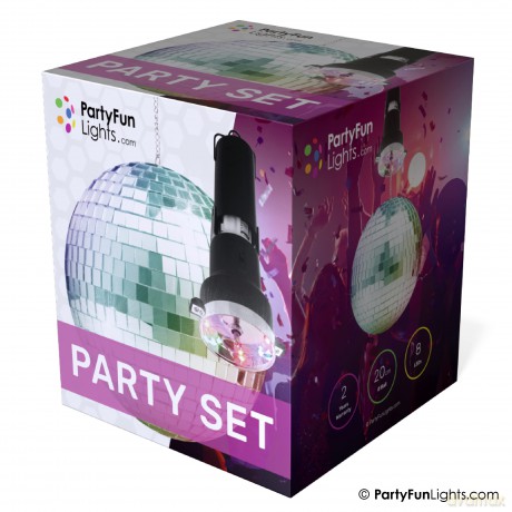 Party Fun Lights - Rotating Mirror Ball with LED and Motor (605209)