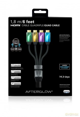 PDP Quad HDMI Cable 6' AfterGlow (Green/Gold/Lilac/Blue)