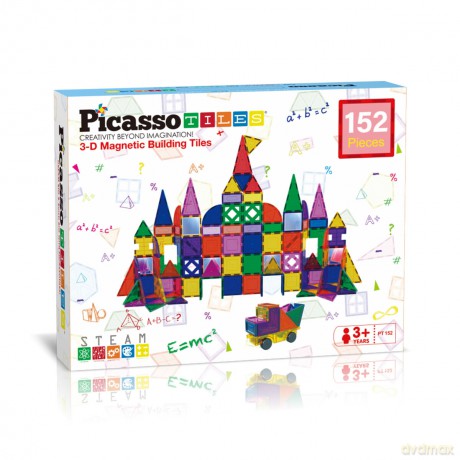 Picasso Tiles - 3-D Magnetic Building Set (152 pcs) (PT152)