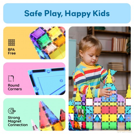 Picasso Tiles - 3-D Magnetic Building Set (152 pcs) (PT152)