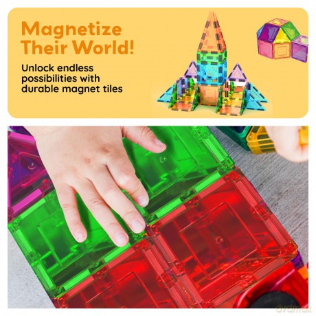 Picasso Tiles - 3-D Magnetic Building Set (152 pcs) (PT152)