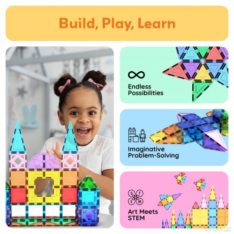 Picasso Tiles - 3-D Magnetic Building Set (152 pcs) (PT152)