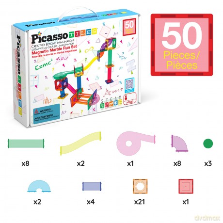 Picasso Tiles - Marble run set (50 pcs) (PTG50)