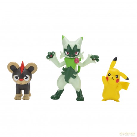 PokĂŠmon - Battle Figure 3 PK Litleo, Pikachu, Floragato - (PKW4087)