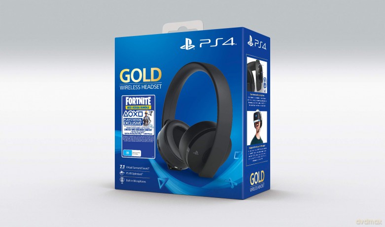 PS4 Sony Gold Wireless Headset 7.1 + Fortnite Bundle (Code is Expired)