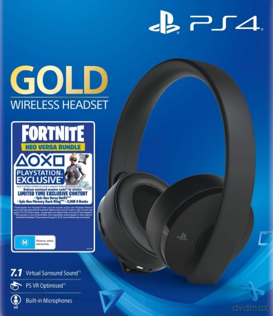 PS4 Sony Gold Wireless Headset 7.1 + Fortnite Bundle (Code is Expired)