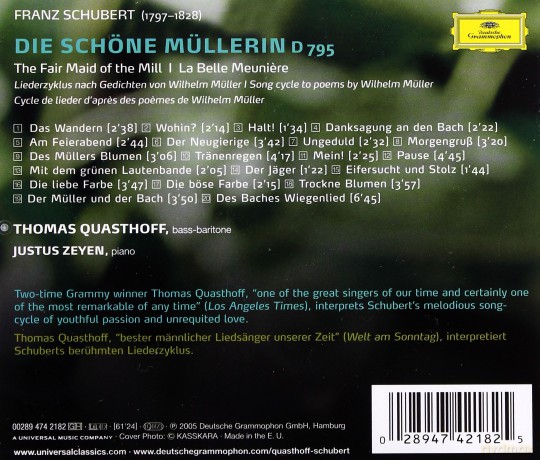Thomas Quasthoff: Schubert:Die Schone Mullerin [CD]
