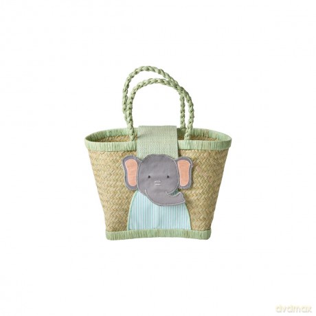 Rice - Raffia Kids Bag with Elephant Closing - (KIBAG-ELEP)