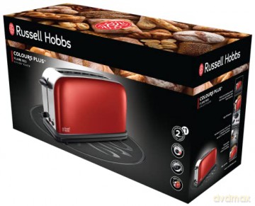 Russell Hobbs - Colours Plus 2 Slice Long Slot Toaster - Red