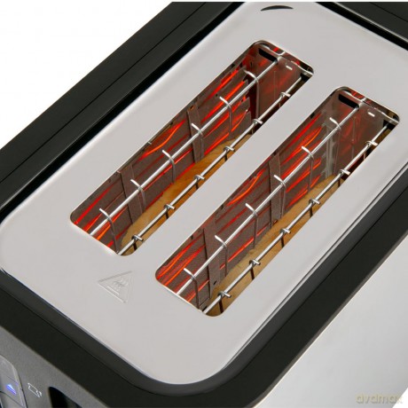 Russell Hobbs - Heaton Brushed 2Slice Toaster - Brushed Stainless Steel and Black